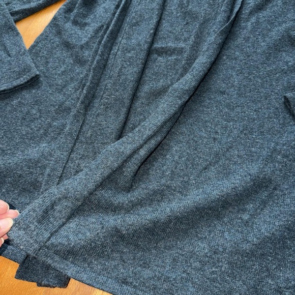 Kinross Cashmere Cardigan Sweater M Green Open Front Longline Knit Quiet Luxury - Picture 7 of 10